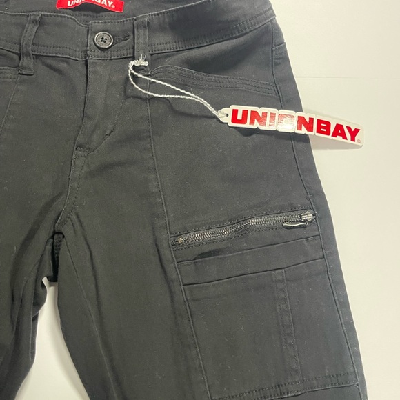 UnionBay Cargo Pants Womens Juniors Size 3 Blaire Black Tapered Leg Zip Pockets - Picture 4 of 16